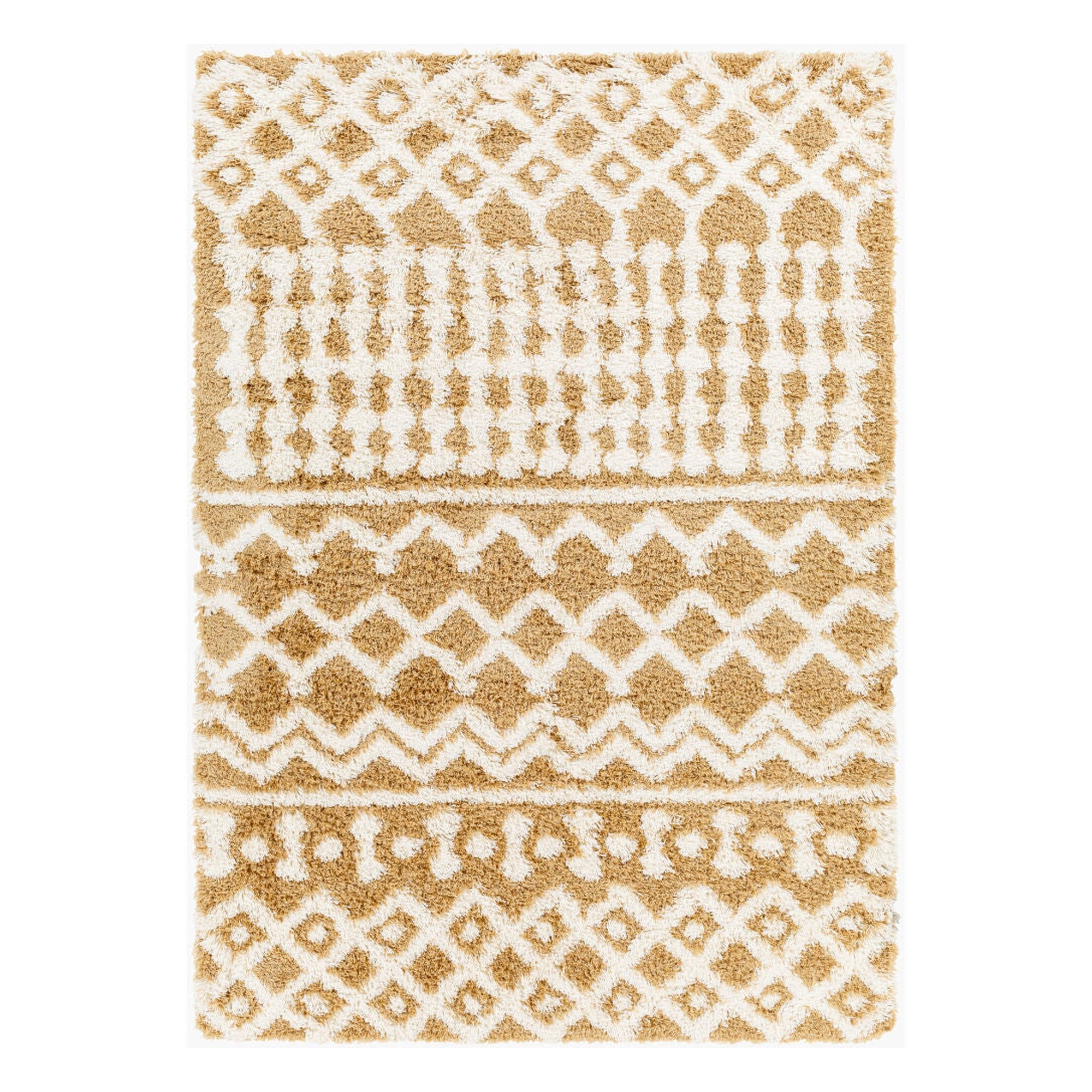 Urban Shag Camel/Ivory Machine Woven Rug - 5'3" x 7'3"