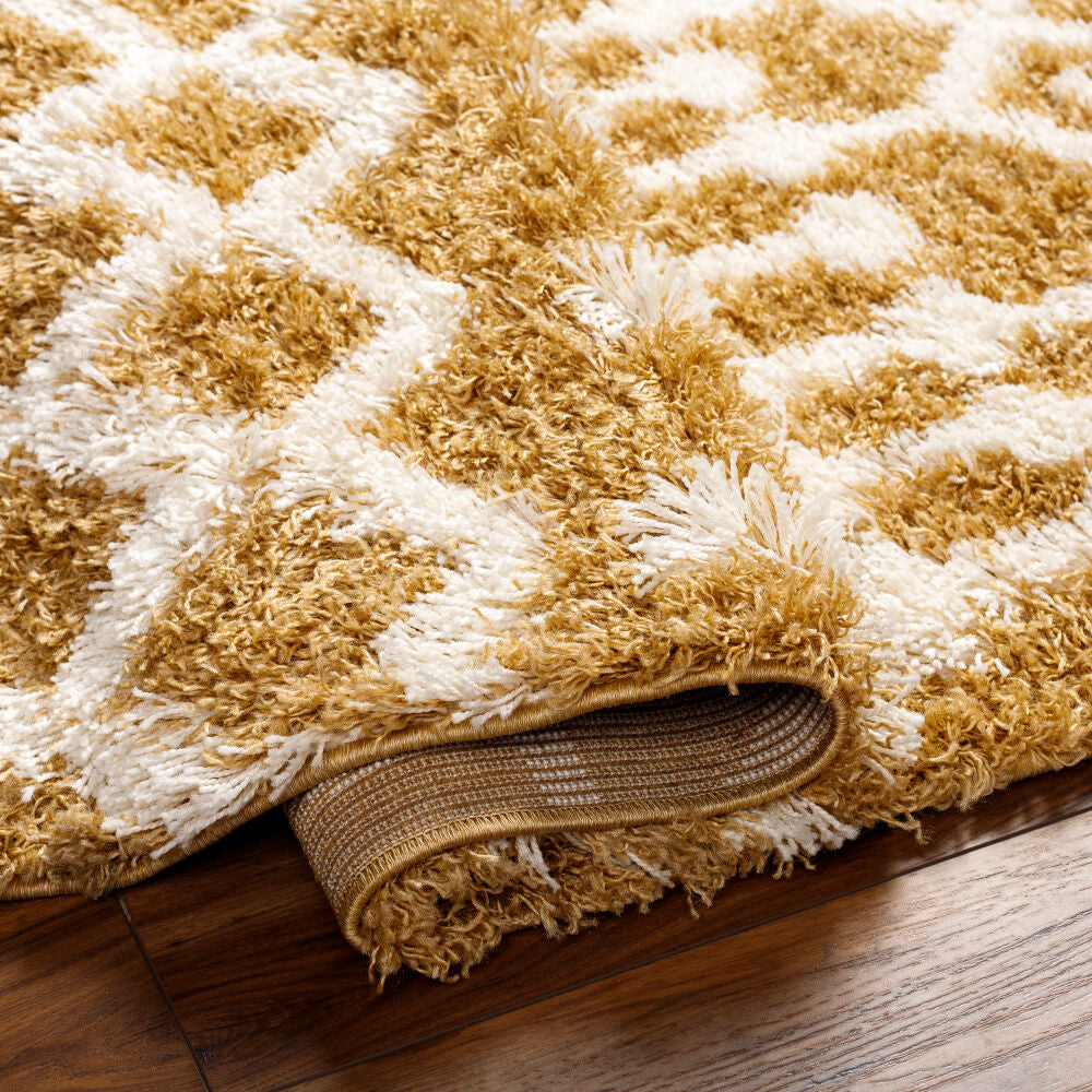 Urban Shag Camel/Ivory Machine Woven Rug - fold