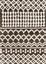 Urban Shag Dark Brown/Ivory Machine Woven Rug - 5'3" x 7'3"