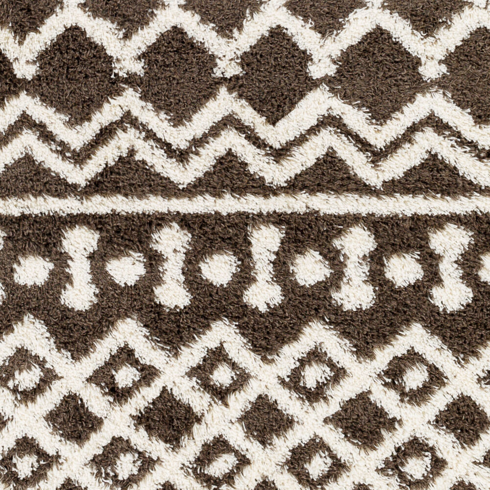 Urban Shag Dark Brown/Ivory Machine Woven Rug - swatch