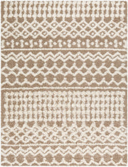Urban Shag Ivory/Medium Brown Machine Woven Rug - 5'3" x 7'3"
