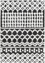 Urban Shag Black/White Machine Woven Rug - 5'3" x 7'3"