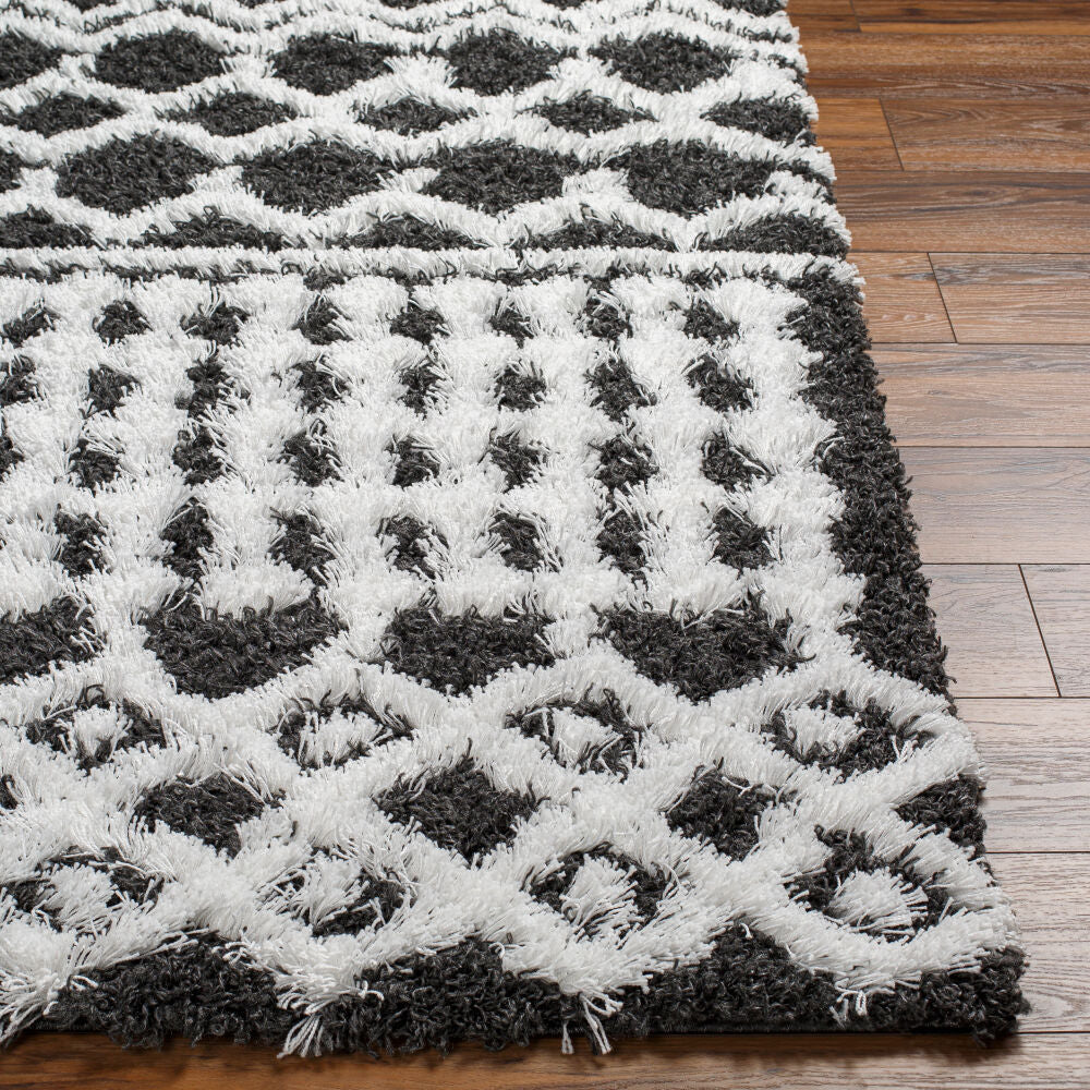 Urban Shag Black/White Machine Woven Rug - front