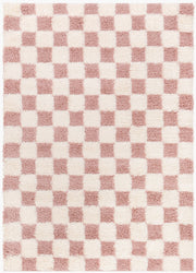 Urban Shag Cream/Dusty Pink Machine Woven Rug - 5'3" x 7'3"