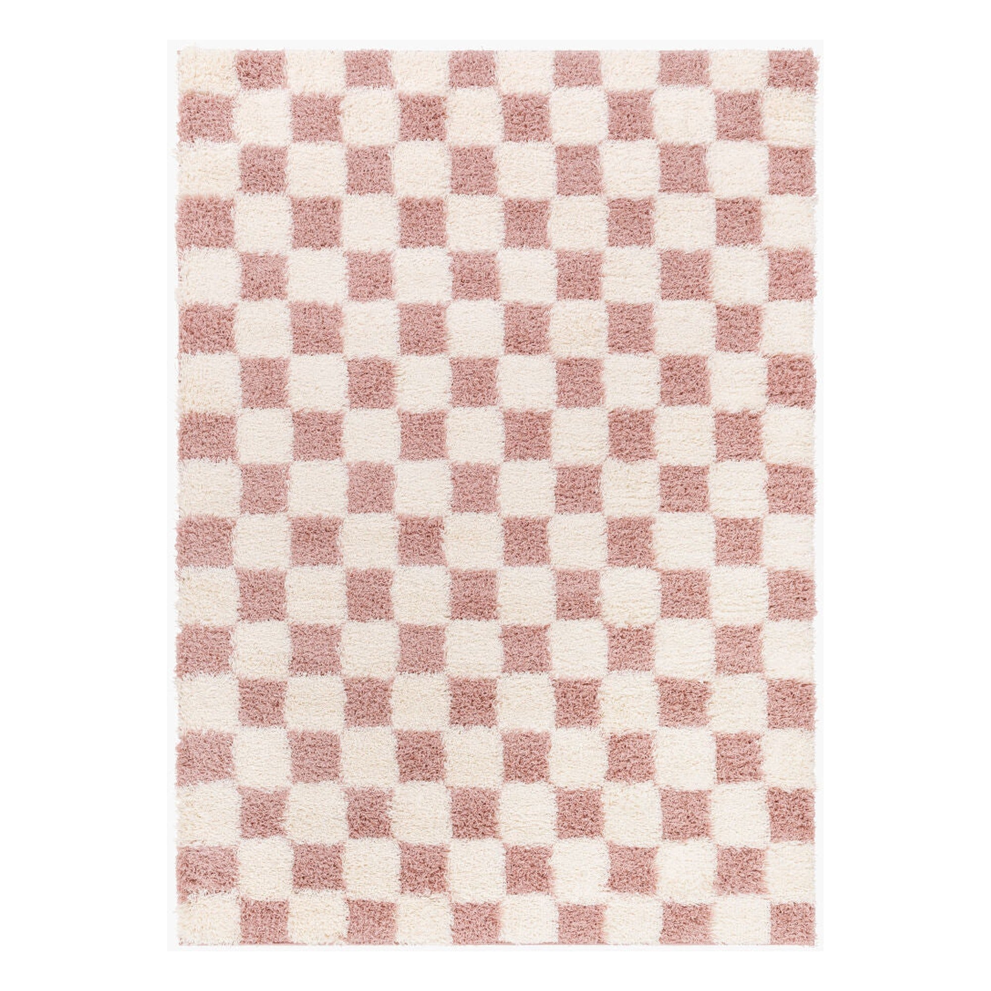 Urban Shag Cream/Dusty Pink Machine Woven Rug - 5'3" x 7'3"