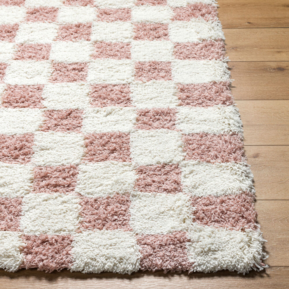 Urban Shag Cream/Dusty Pink Machine Woven Rug - front