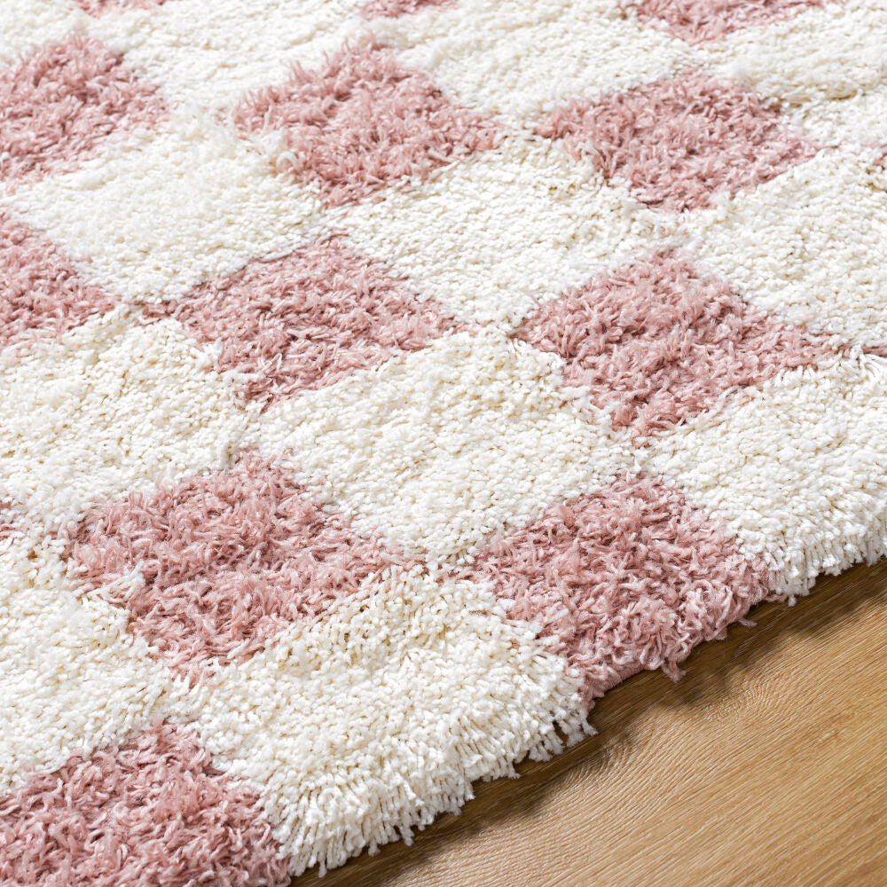 Urban Shag Cream/Dusty Pink Machine Woven Rug - texture