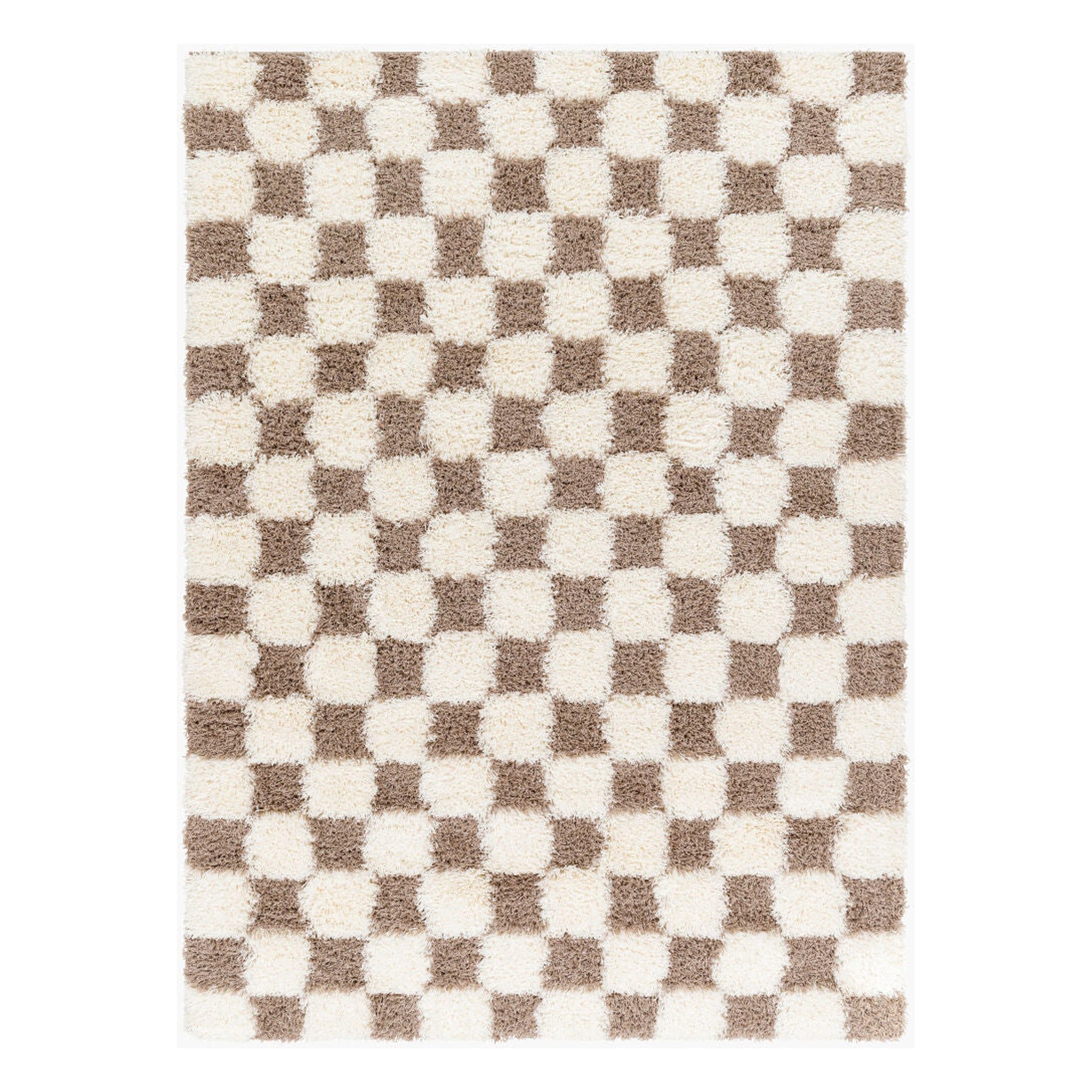 Urban Shag Brown/Cream Machine Woven Rug - 5'3" x 7'3"