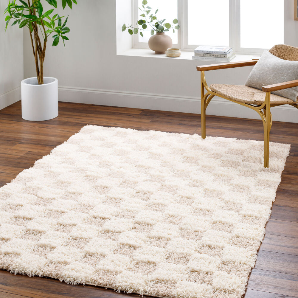 Urban Shag Cream/Light Beige Machine Woven Rug USG-2350 - roomscene