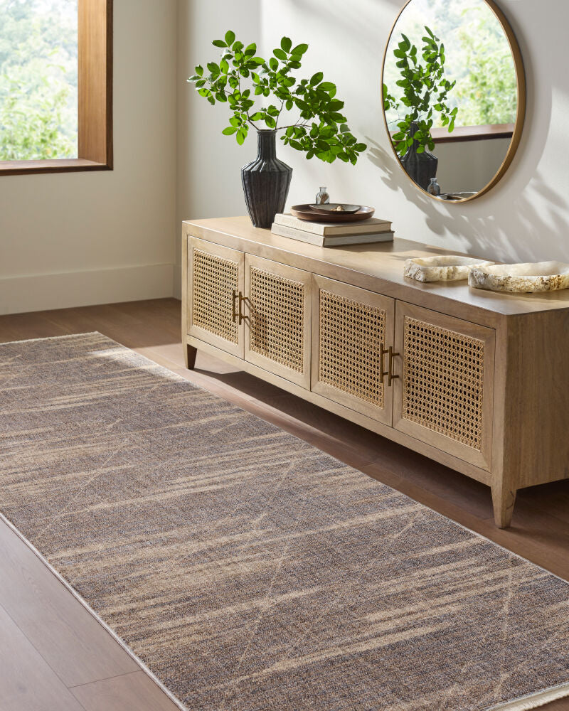 Usonia Brown/White Machine Woven Rug USO-2300 - roomscene