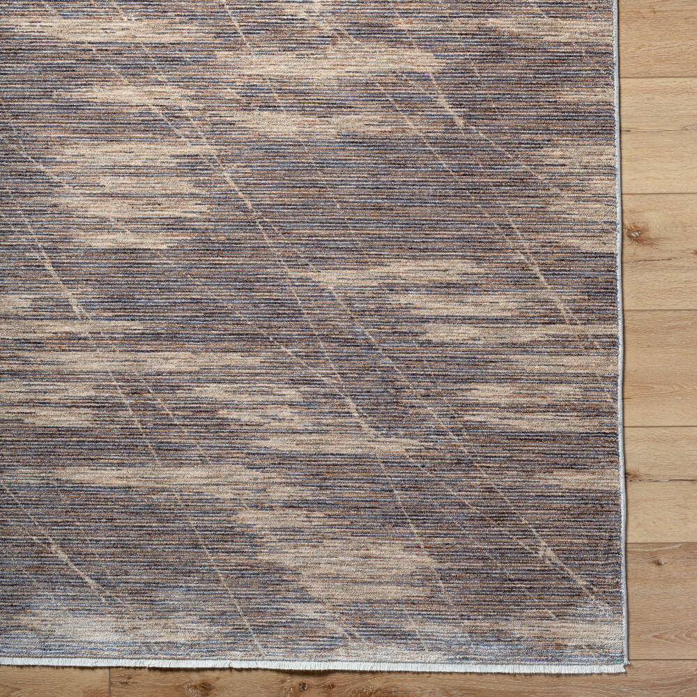 Usonia Brown/White Machine Woven Rug USO-2300 - overhead