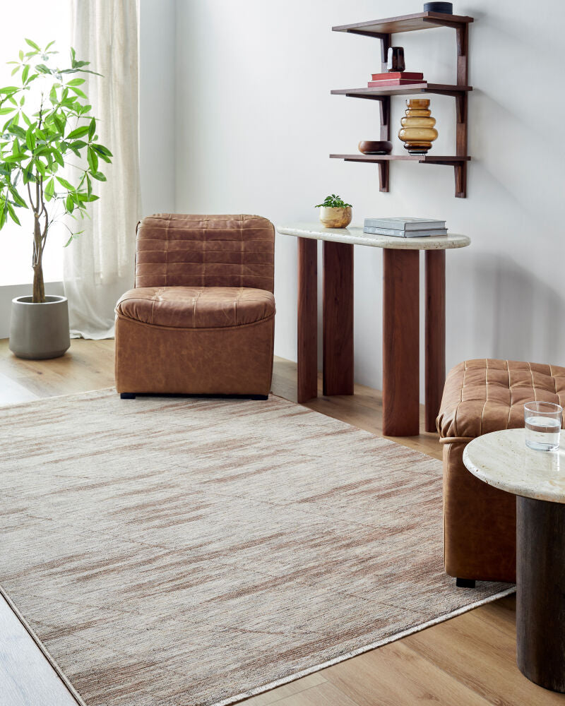 Usonia Brown/White Machine Woven Rug USO-2301 - roomscene