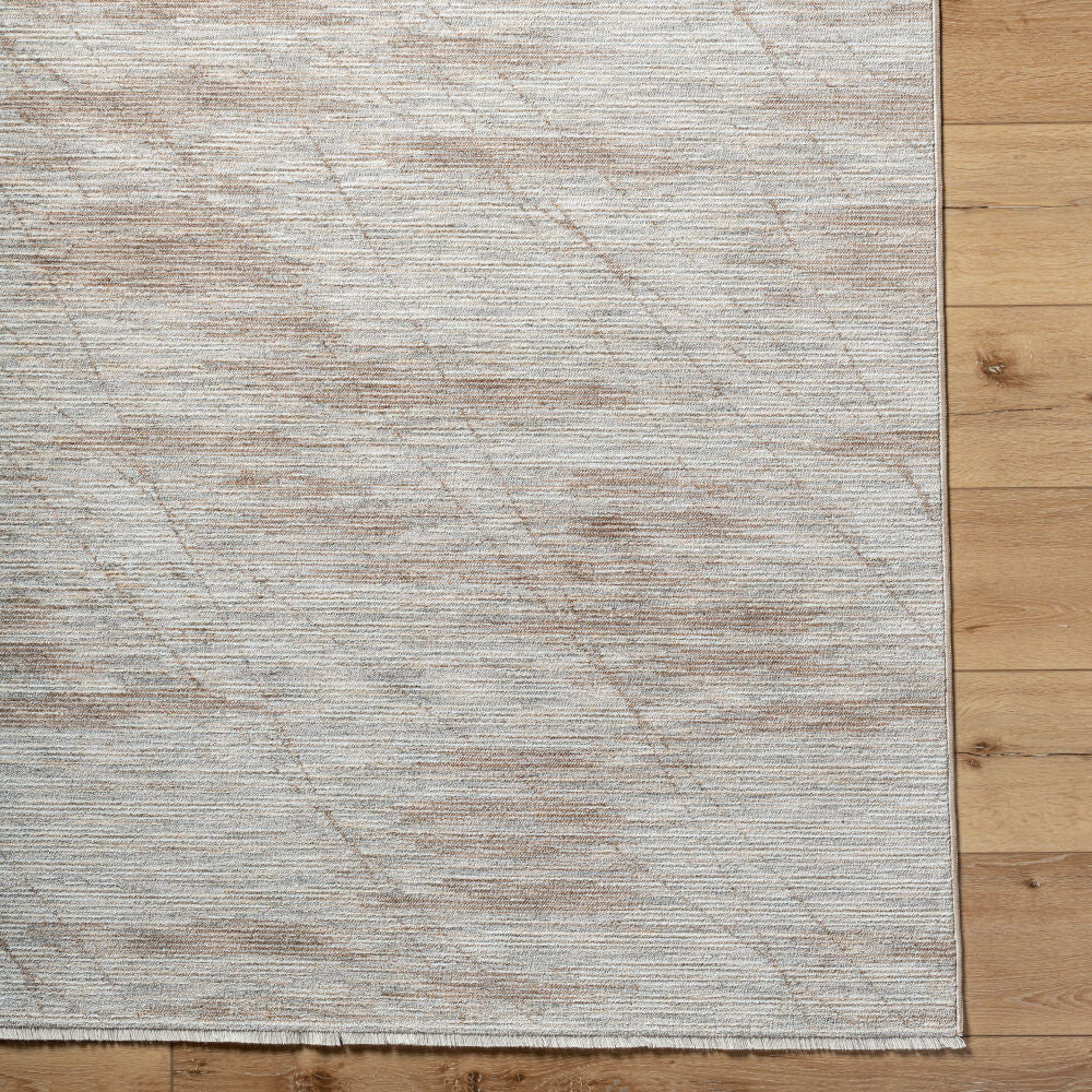 Usonia Brown/White Machine Woven Rug USO-2301 - overhead