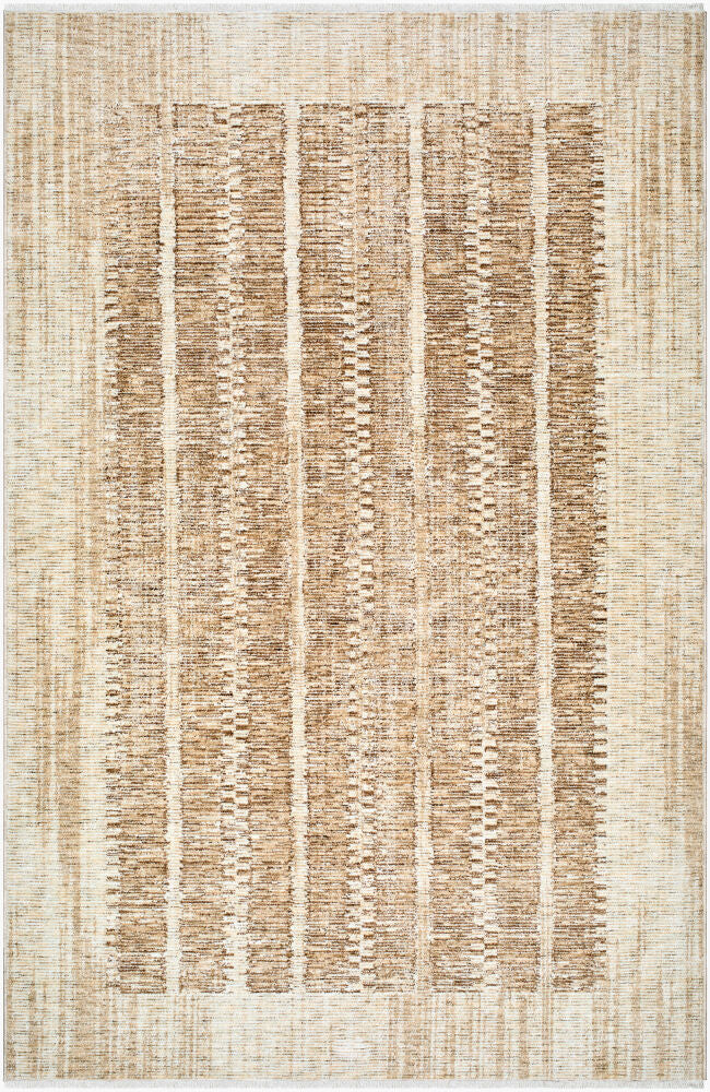 Usonia Brown/White Machine Woven Rug USO-2302 - 3'2" x 10'
