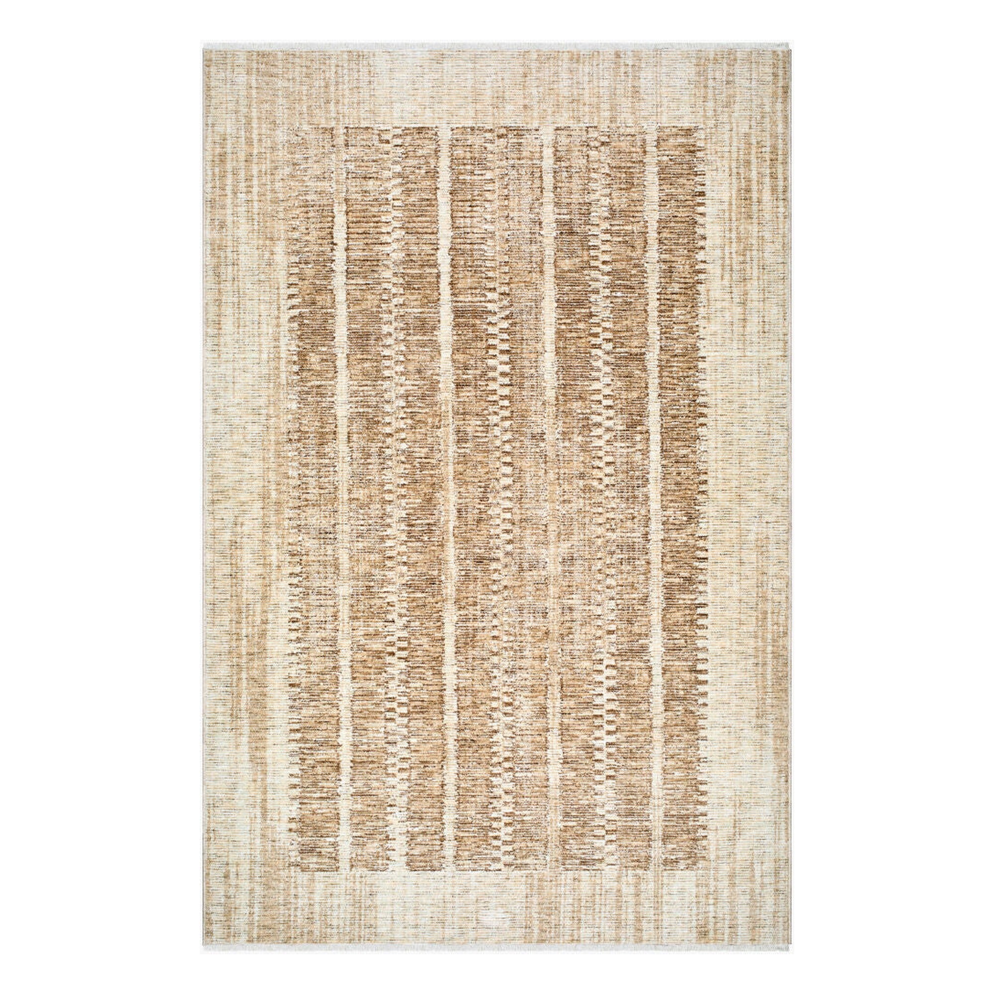 Usonia Brown/White Machine Woven Rug USO-2302 - 3'2" x 10'