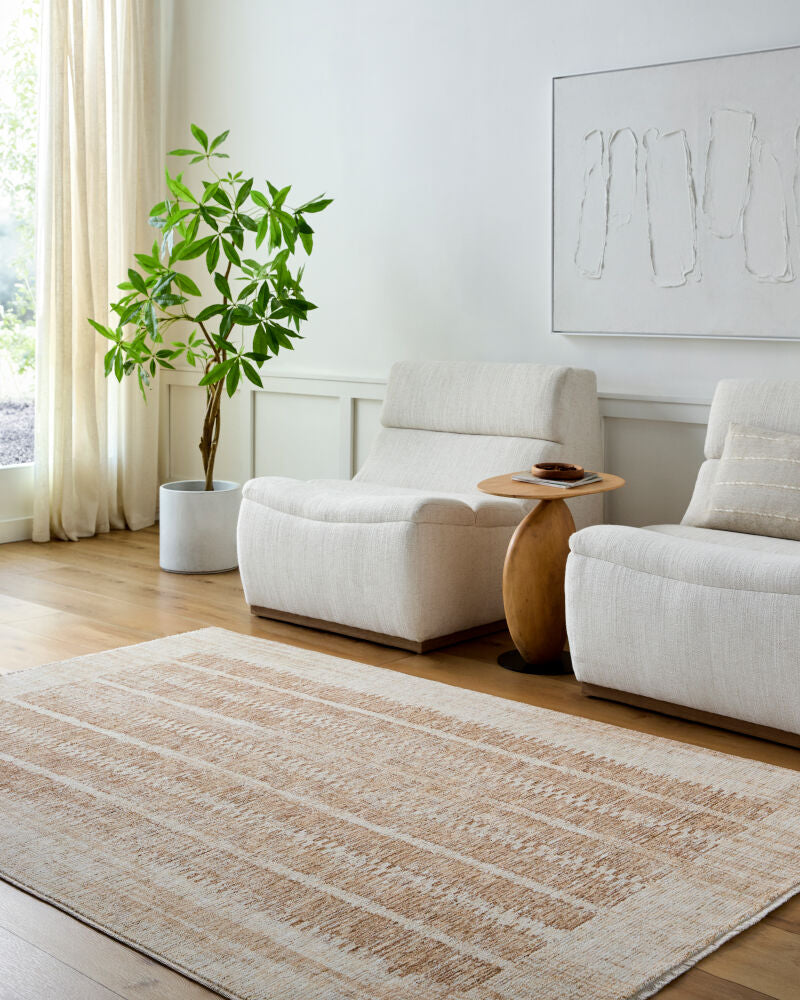Usonia Brown/White Machine Woven Rug USO-2302 - roomscene