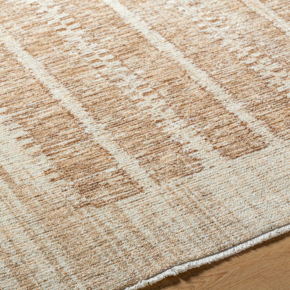 Usonia Brown/White Machine Woven Rug USO-2302 - texture