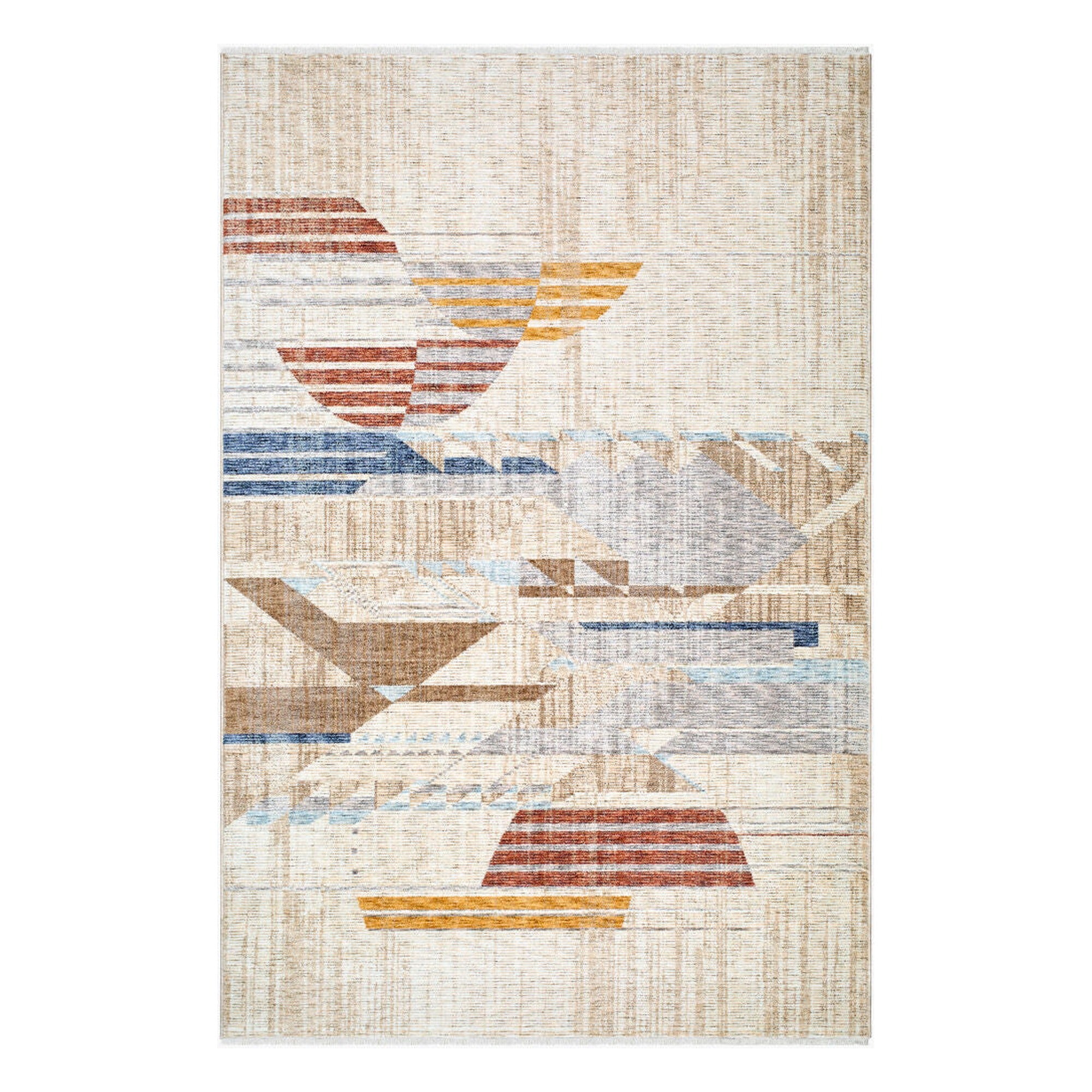 Usonia Brown/White Machine Woven Rug USO-2303 - 3'2" x 10'