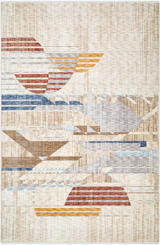 Usonia Brown/White Machine Woven Rug USO-2303 - 3'2" x 10'