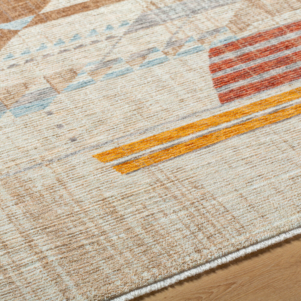 Usonia Brown/White Machine Woven Rug USO-2303 - texture