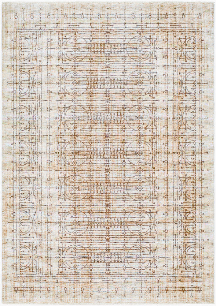 Usonia Brown/White Machine Woven Rug USO-2304 - 3'2" x 10'