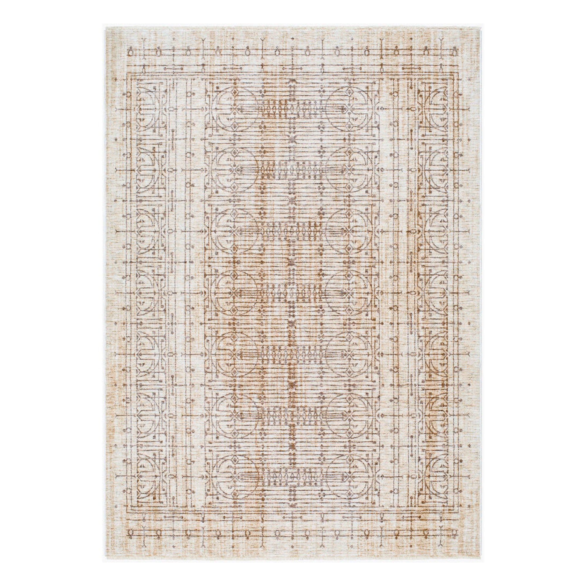 Usonia Brown/White Machine Woven Rug USO-2304 - 3'2" x 10'