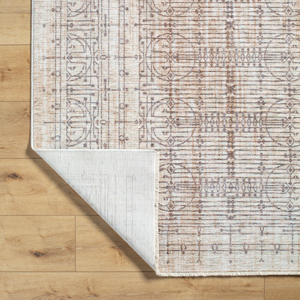 Usonia Brown/White Machine Woven Rug USO-2304 - fold