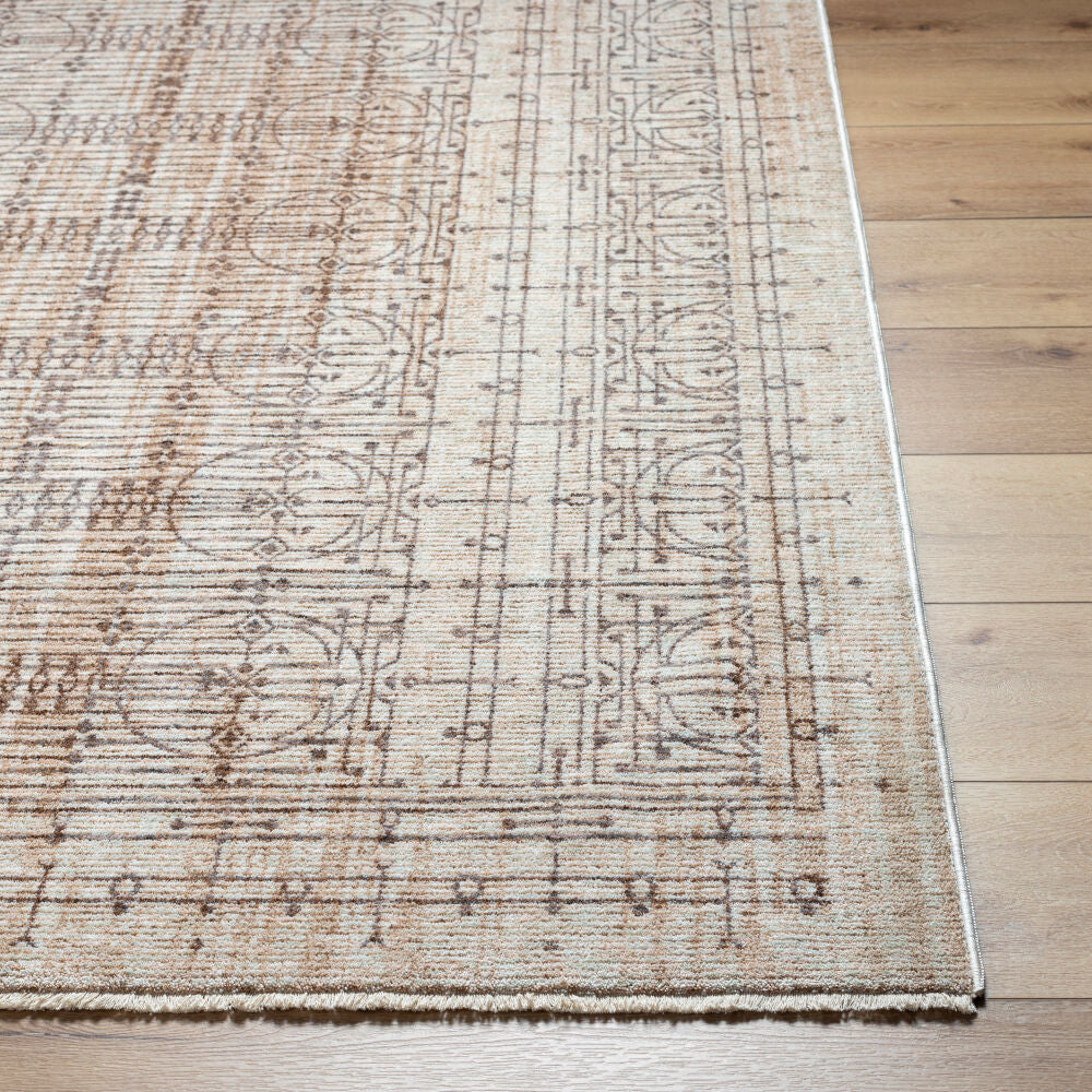 Usonia Brown/White Machine Woven Rug USO-2304 - front