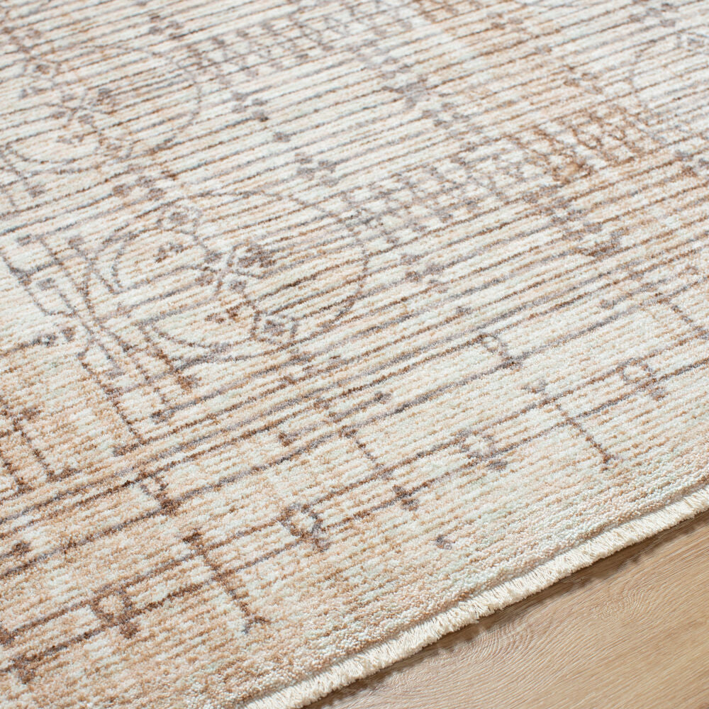 Usonia Brown/White Machine Woven Rug USO-2304 - texture