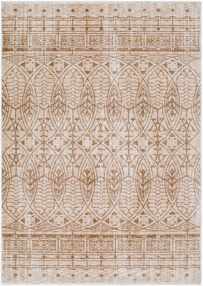 Usonia Brown/White Machine Woven Rug USO-2305 - 3'2" x 10'