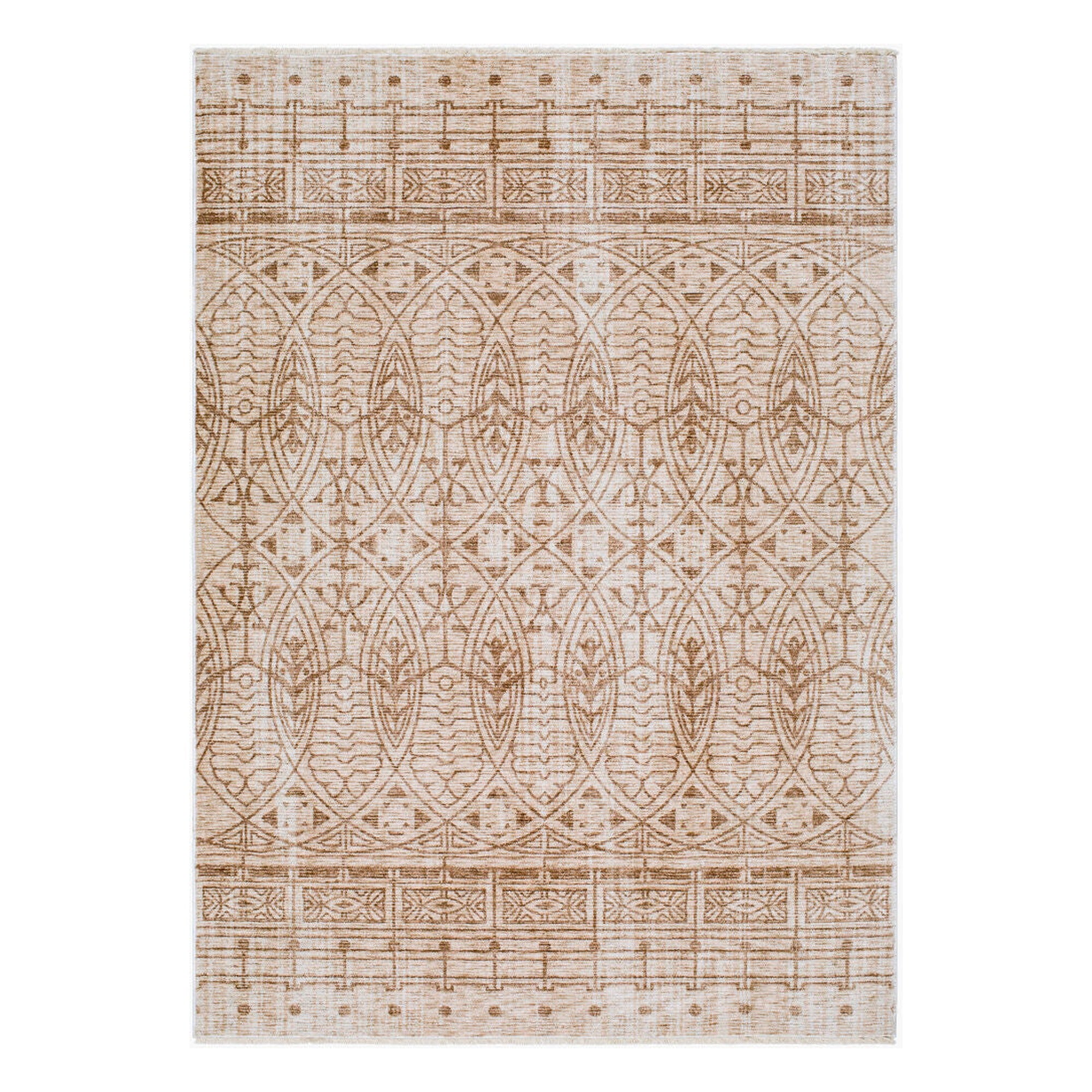 Usonia Brown/White Machine Woven Rug USO-2305 - 3'2" x 10'