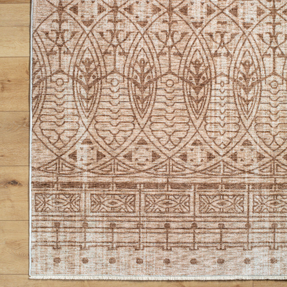 Usonia Brown/White Machine Woven Rug USO-2305 - overhead