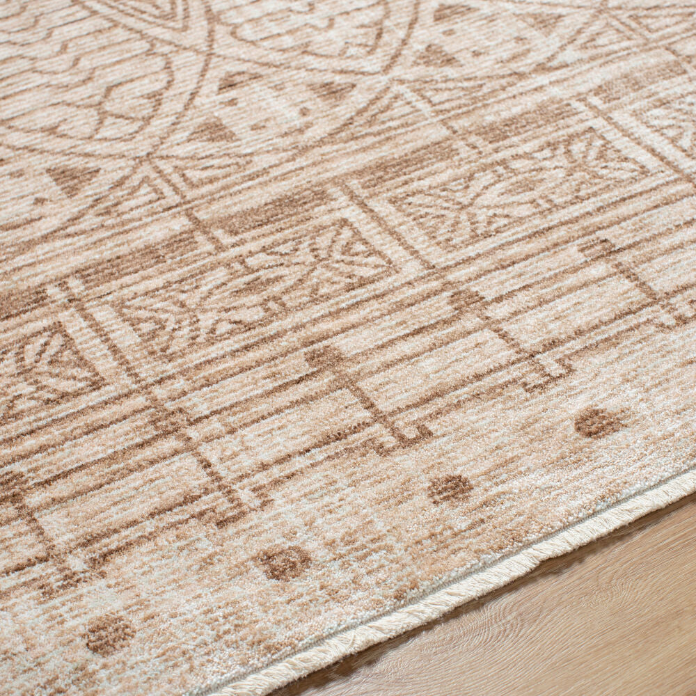 Usonia Brown/White Machine Woven Rug USO-2305 - texture