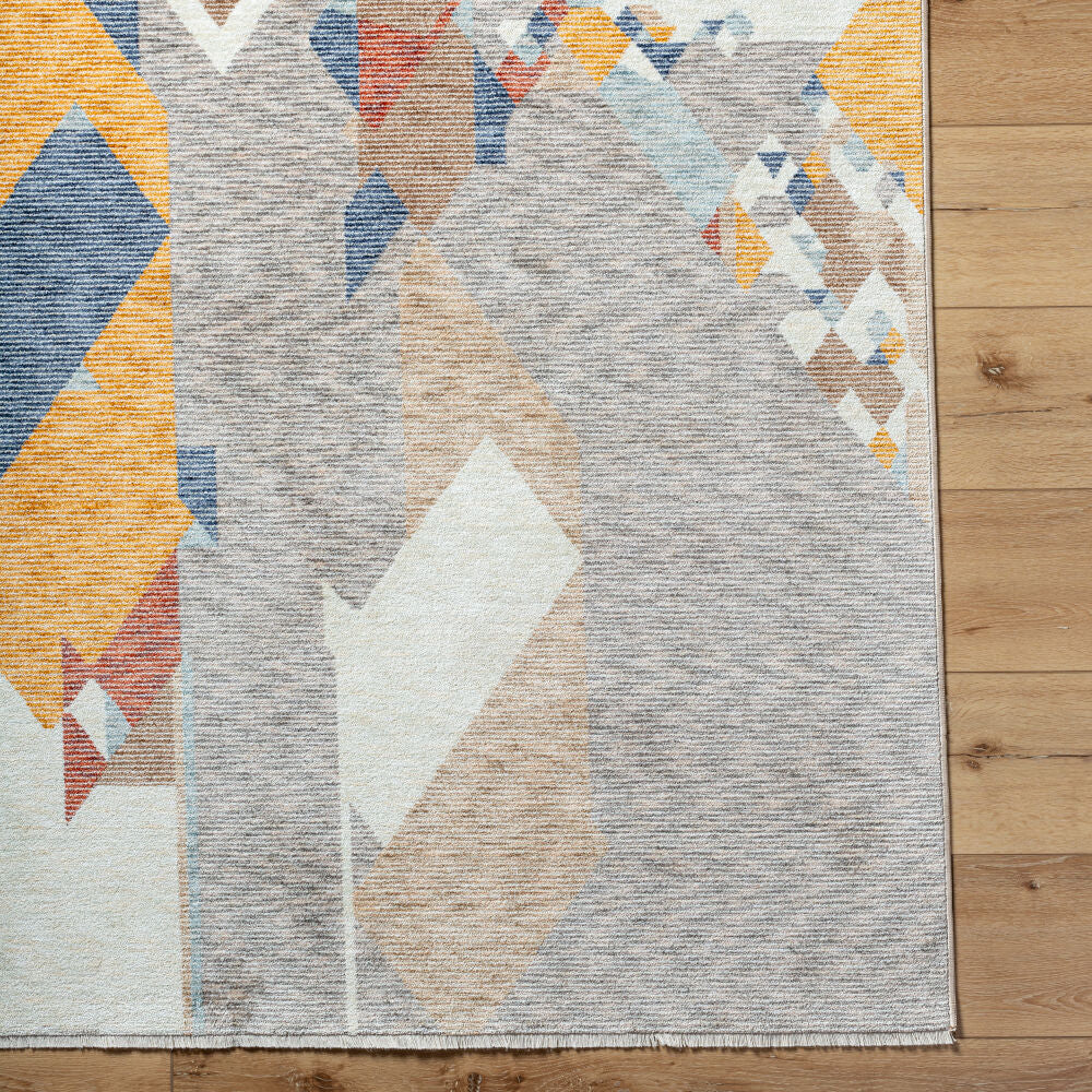 Usonia Brown/White Machine Woven Rug USO-2307 - overhead