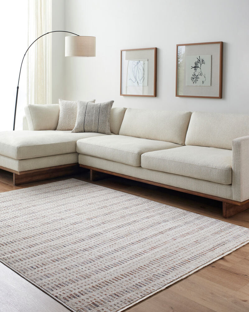 Usonia Brown/White Machine Woven Rug USO-2308 - roomscene