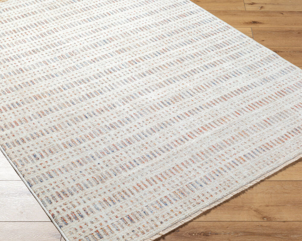 Usonia Brown/White Machine Woven Rug USO-2308 - corner