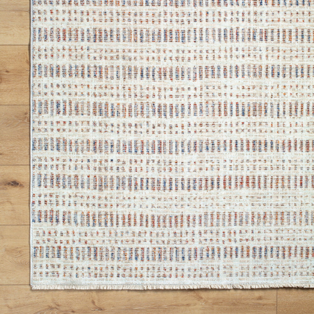 Usonia Brown/White Machine Woven Rug USO-2308 - overhead