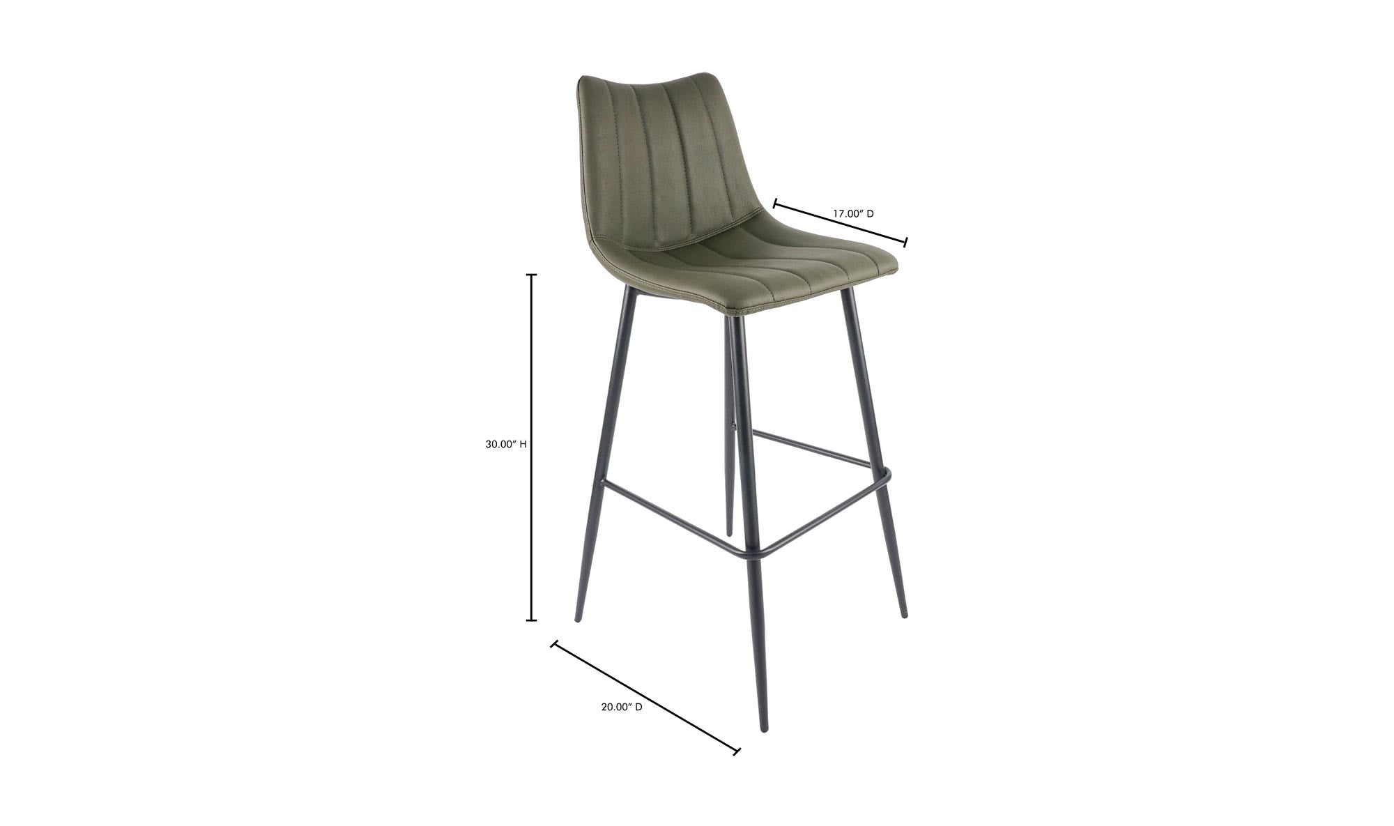 Alibi Bar Stool Dark Green - Set Of Two by Moe's Home Collection - view 18