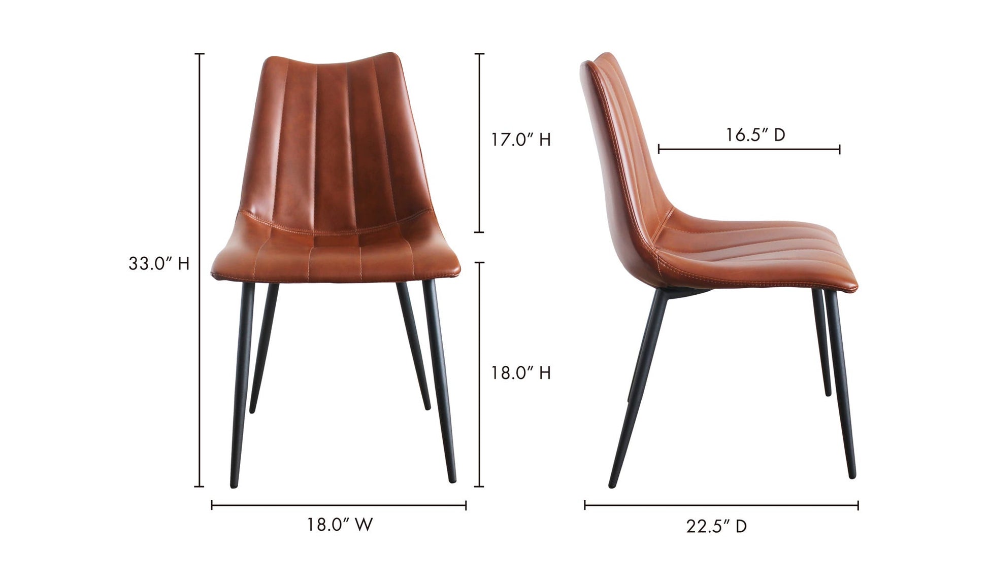 Alibi Dining Chair Brown - Set Of Two by Moe's Home Collection - view 19