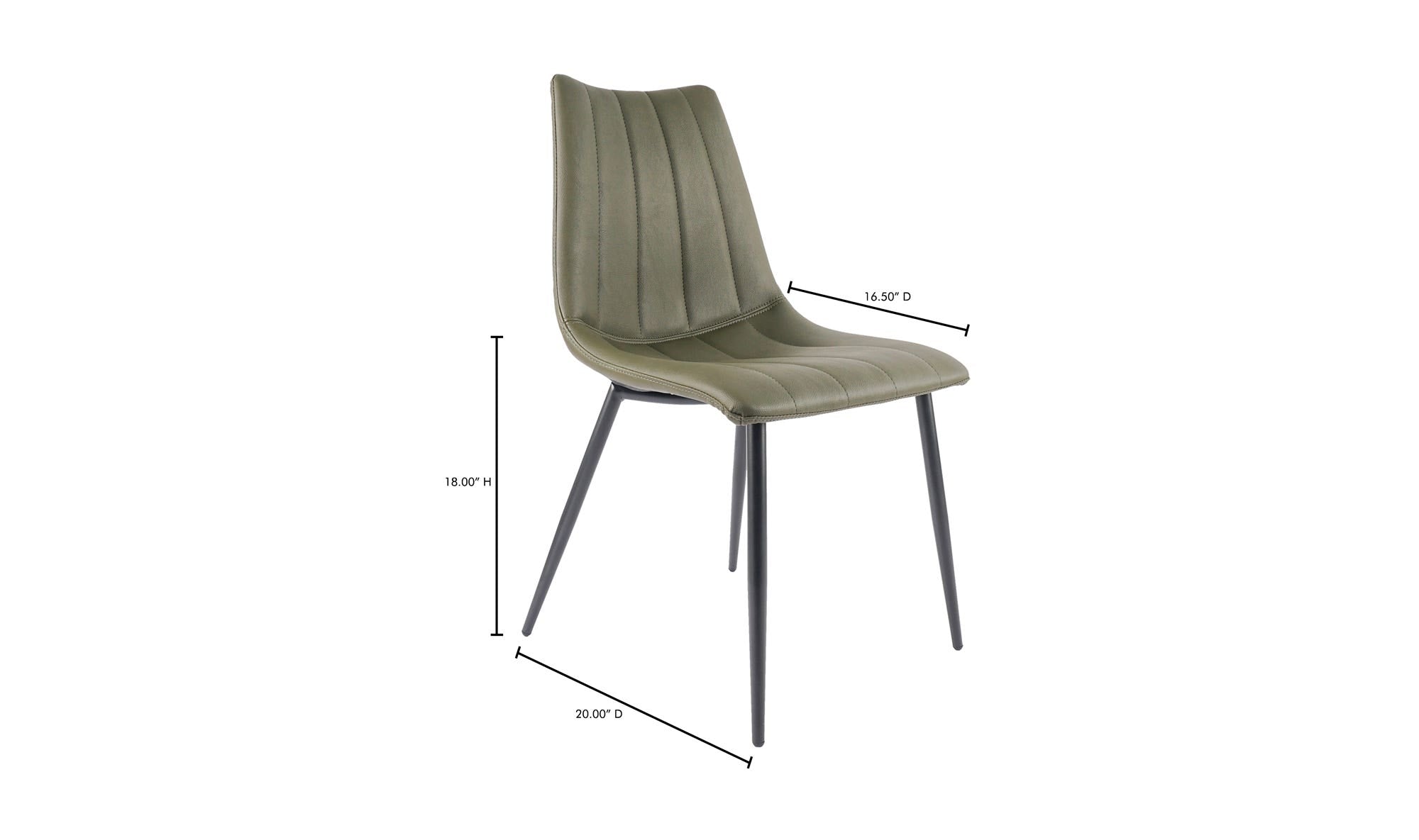 Alibi Dining Chair Dark Green - Set Of Two by Moe's Home Collection - view 22