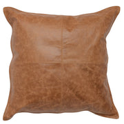 Pieced Genuine Leather Pillows, Chestnut