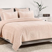 Bari Velvet Quilt Collection - Nude - King / Set