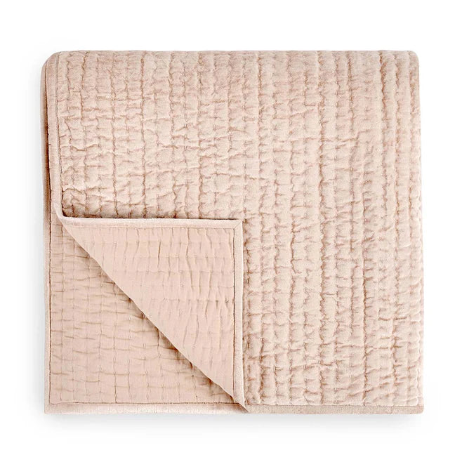 Bari Velvet Quilt Collection - Nude - King / Set