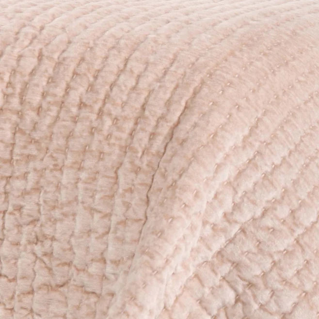 Bari Velvet Quilt Collection - Nude - King / Set