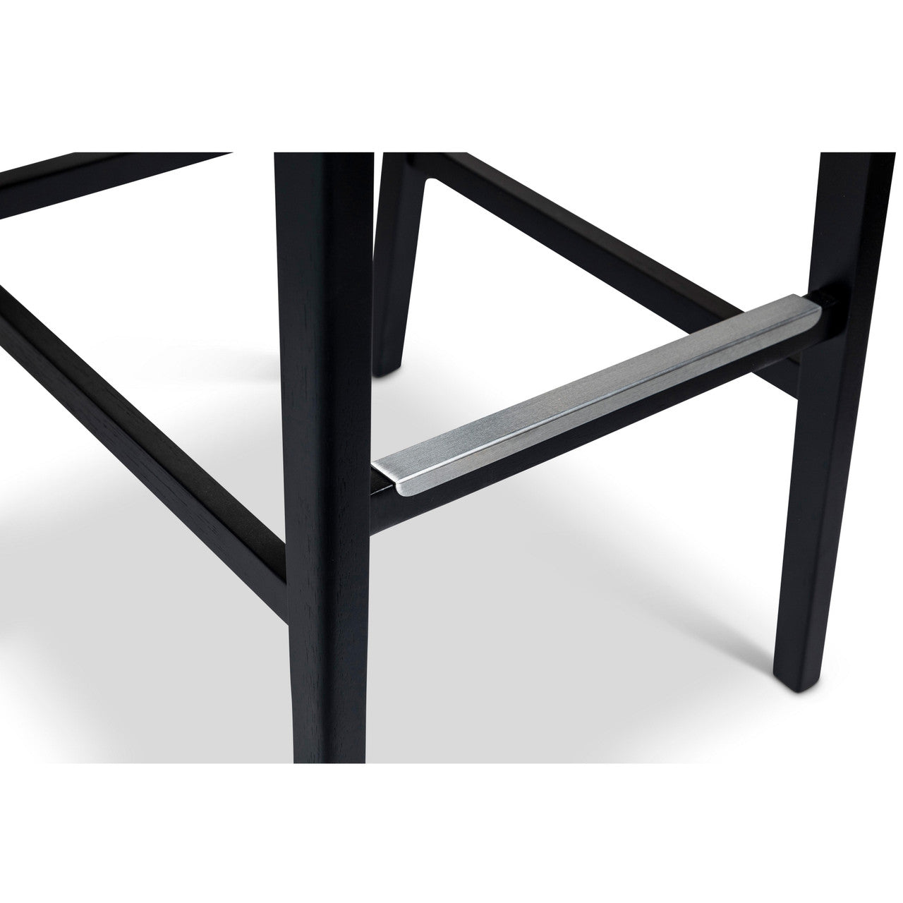 Modern Brazilian - Nardia - Cane Bar Stool - Bouclé Crafted Glaze Seat - Ebano Frame - Ebano Cane Webbing