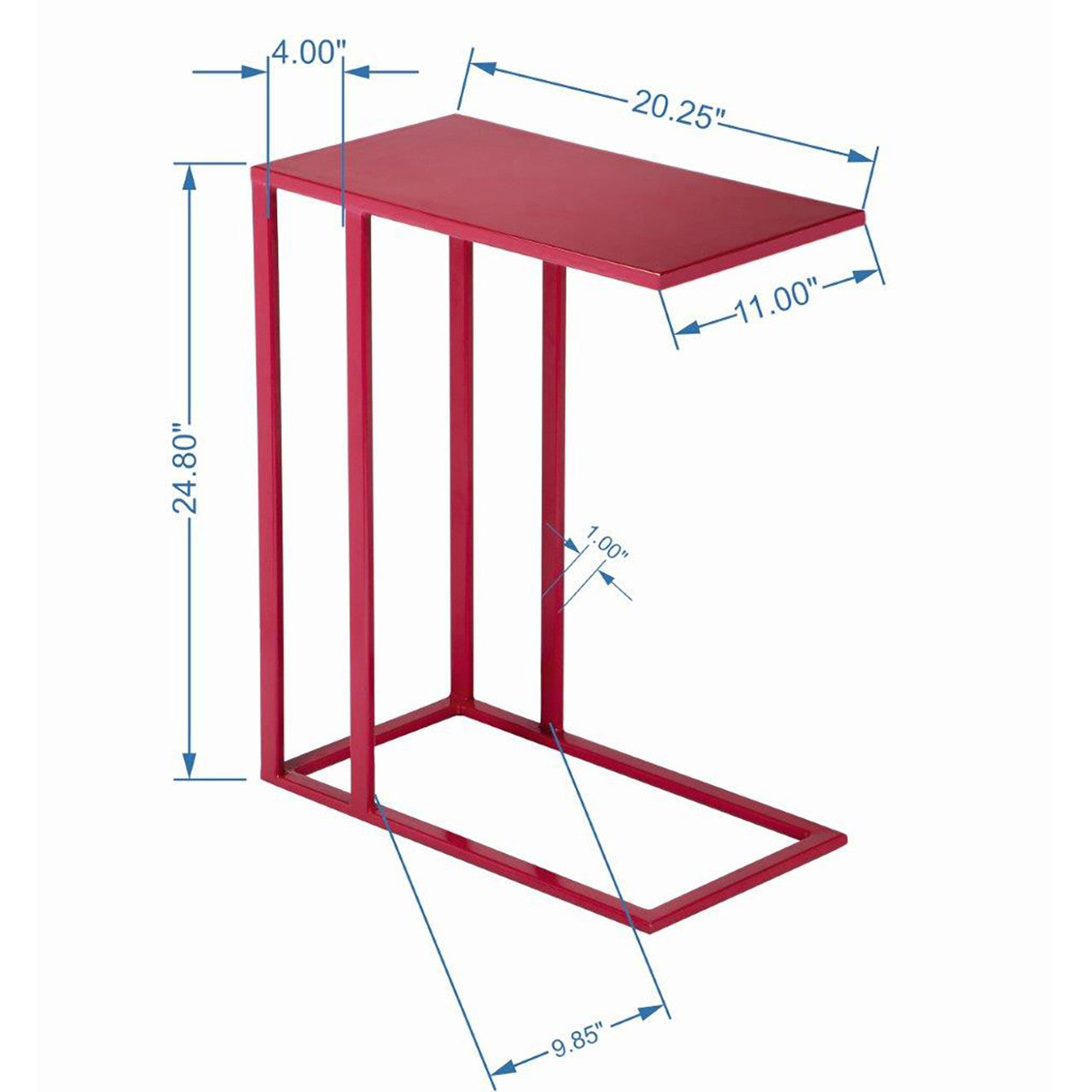 Elements - Tanu - C-Table Enamel Top End Table - Plum