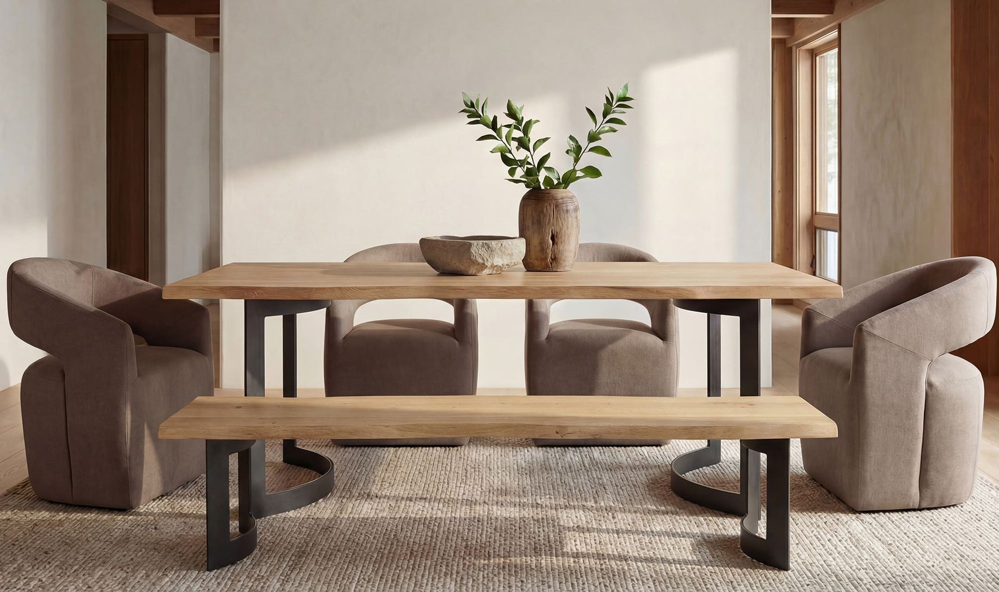 Bent Bench Small Oak by Moe's Home Collection - view 5