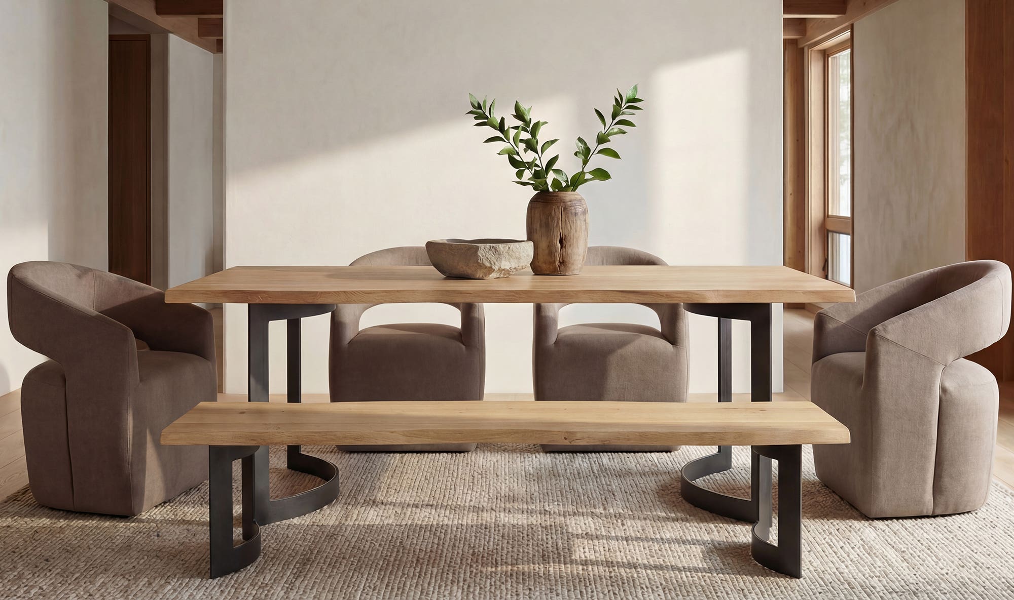Bent Bench Small Oak by Moe's Home Collection - view 5
