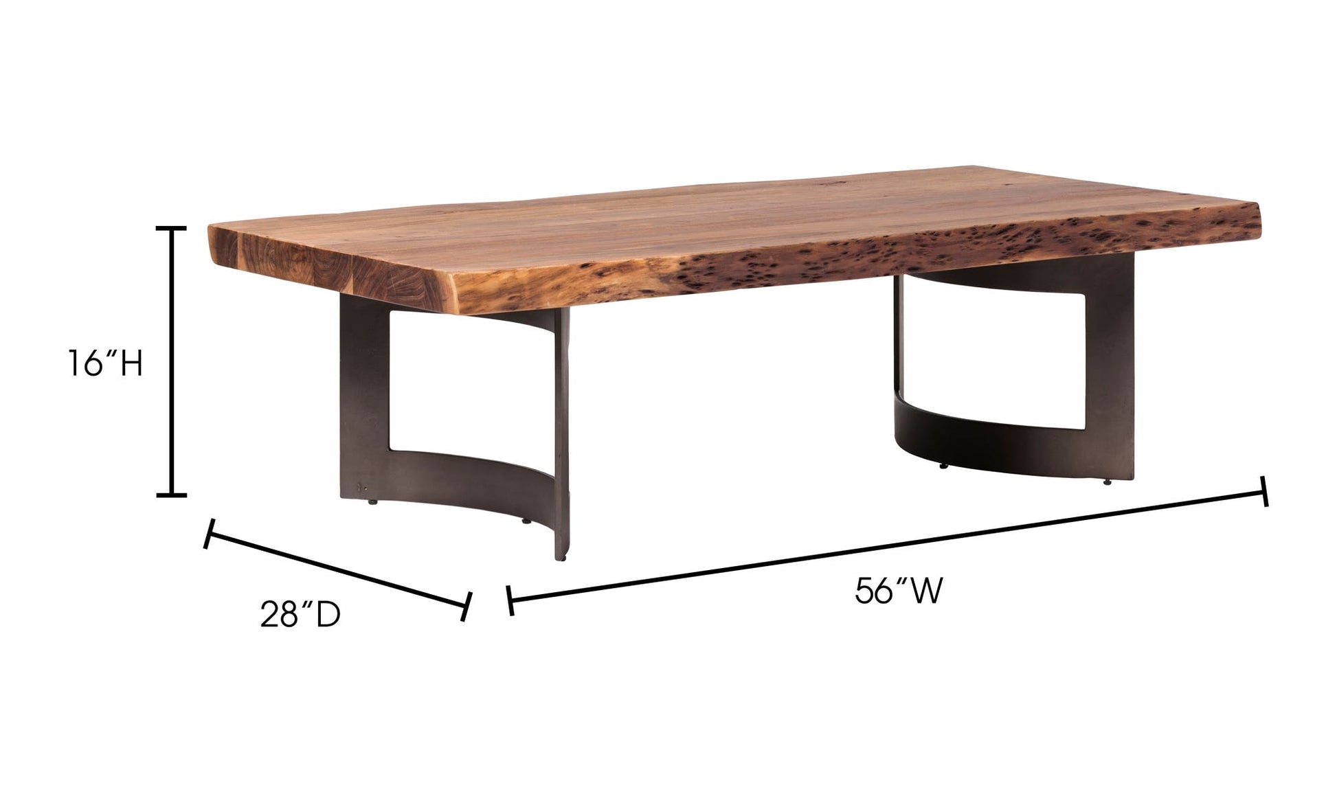 Bent Coffee Table Brown by Moe's Home Collection - view 11