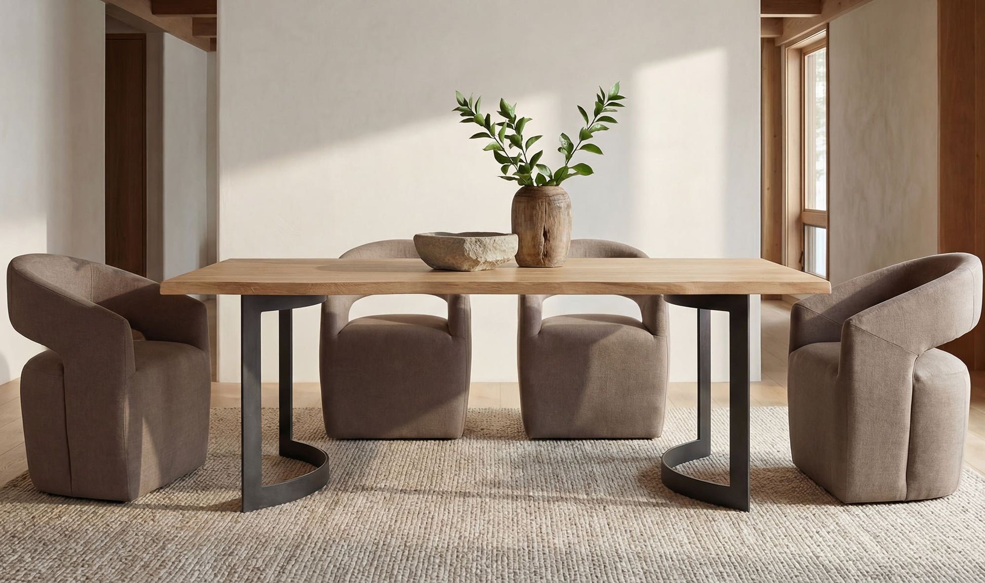 Bent Dining Table Extra Small Oak by Moe's Home Collection - view 5